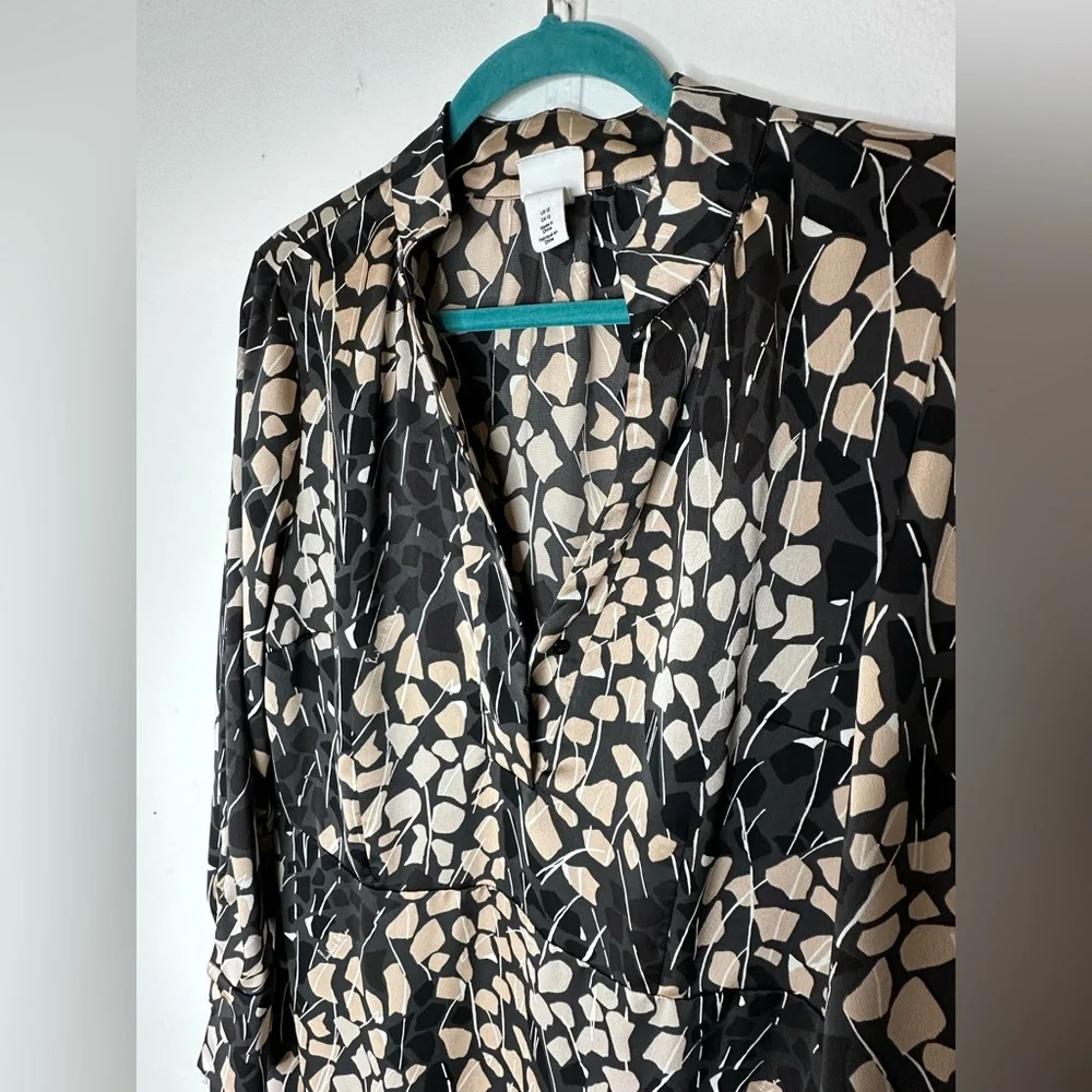 Richard Allen X H&M Long Sleeve Geometric Size 12 Midi Women’s Dress - Picture 4 of 8